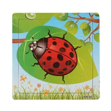 Fashion font b Wooden b font Ladybug Jigsaw Toys For Kids Education And Learning Puzzles Toy