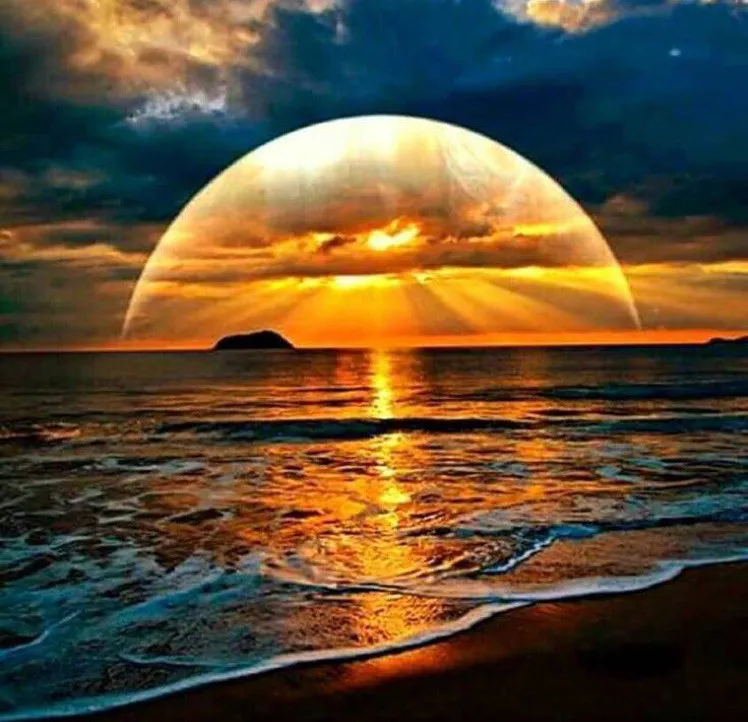 

diy 5d diamond embroidery Scenery Sunset on the beach diamond painting Cross stitch Home Decoration Round drill