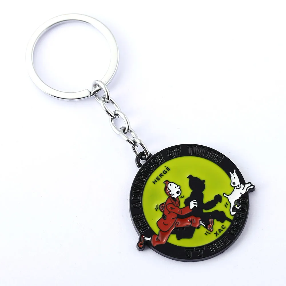 

MS Jewelry Les Aventures de Tintin et Milou Key Chain The Adventures of Tintin Key Rings Gift Chaveiro Car Keychain Key Holder