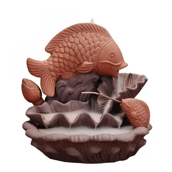 

Goldfish/Swan/Gourd Smoke Incense Holder Ceramic Aromatherapy Crafts Incense Waterfall Cones Home Decors Backflow Incense Burner