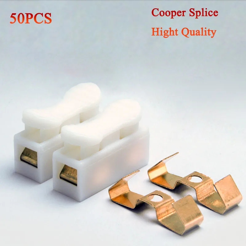 

CH-2 Electrical Cable Connectors Flame Retardant 2 Pins Quick Splice Lock Wire Terminal Fast Spring Connector For LED Strip Ligh