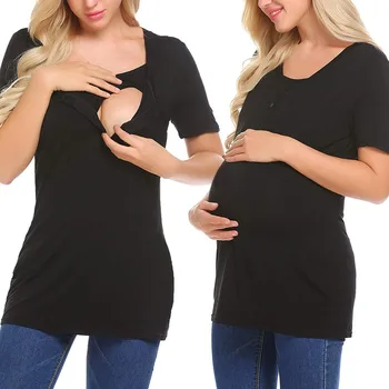 

Nursing Clothes Women Breastfeeding Short Sleeve Casual Tops Nursing Shirts Lactancia Ropa Summer Cotton Clothing For Pregnant