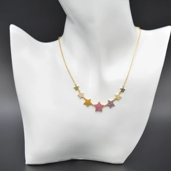 

Multi-color star necklace lovely cartoon girl favorite support custom gift preferred