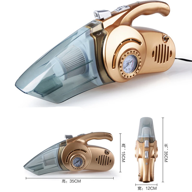 4 в 1 мощный автомобильный пылесос 12 в 80 Вт Многофункциональный Автоматический надувной насос прикуриватель штекер светодиодный HEPA фильтр