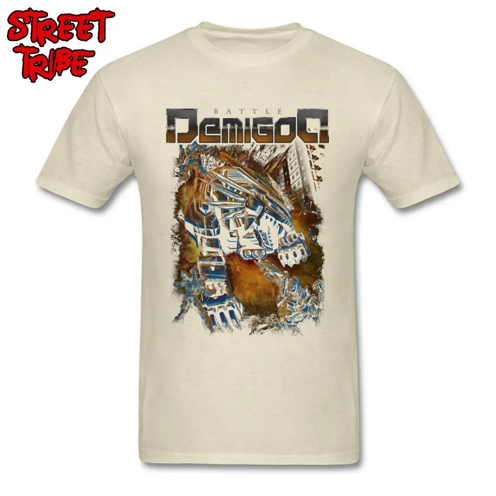 Mens 2018 New Casual Tops & Tees Crewneck Summer 100% Cotton T Shirts Party Short Sleeve Battle Demigod Tops T Shirt Battle Demigod beige