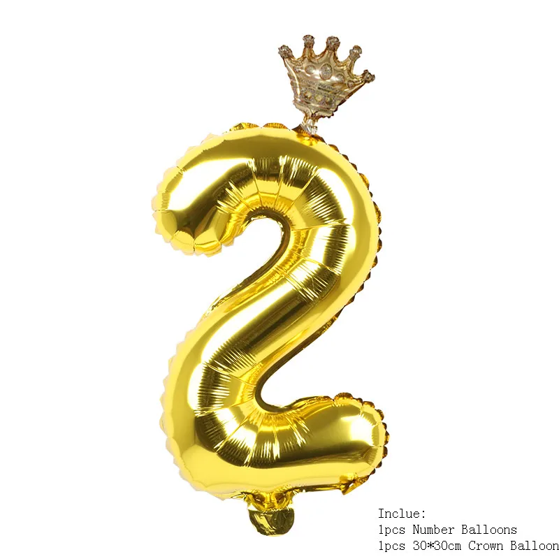 1 Набор воздушных шаров на день рождения, серебряные золотые шары из фольги в виде цифр 1, 2, 3, 4, 5, 6 лет, украшения для вечеринки на день рождения, Детские шары - Цвет: As Picture