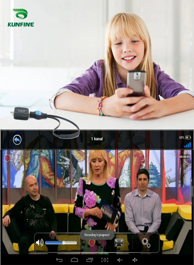 Цифровой ТВ тюнер DVB T с микро USB для телефонов и планшетов Android|digital tv tuner receiver|digital