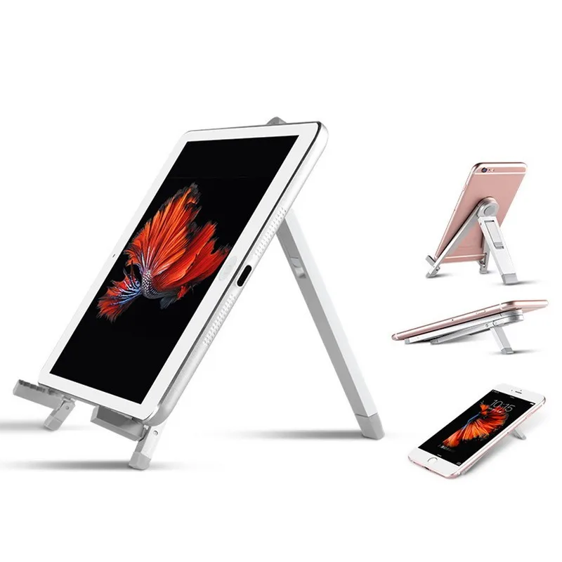

Universal Foldable Tablet Stand Aluminum Alloy Triangle Desk Holder Stand Tablet Holder For Ipad Tablet PC 5'' 7'' Silver Black