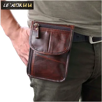 

Real Leather men Casual Multifunction Small Messenger One Shoulder Crossbody Bag Waist Belt Bag Cigarette Case Phone Pouch 8301