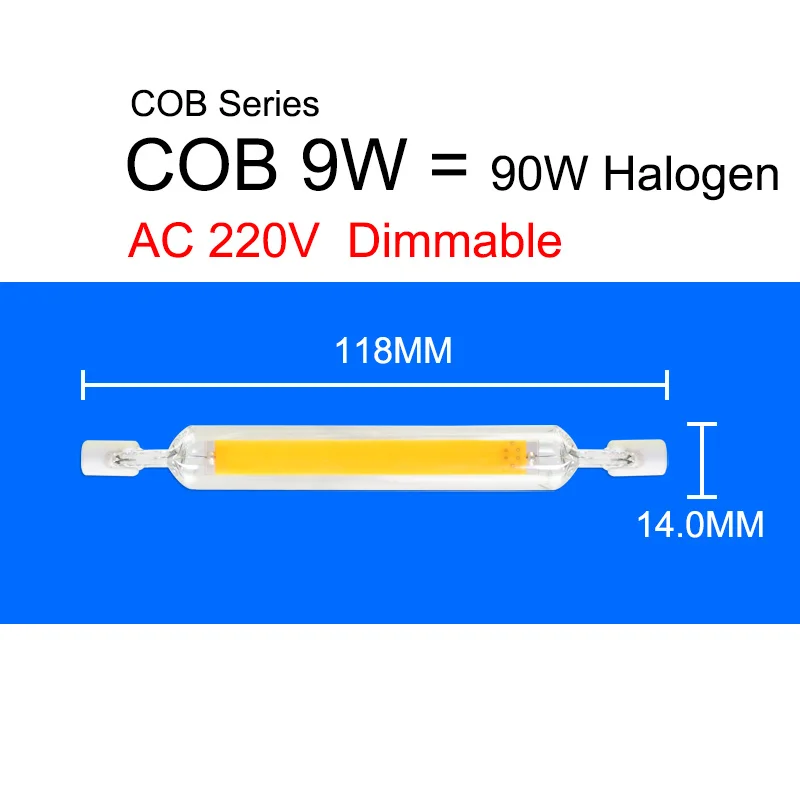 = K) = 1 шт./5 шт. светодиодный R7s COB лампы 220V 110V 78 мм 118 мм 135 мм Диммируемый светодиодный лампы заменить галогенные светильник R7S Точечный светильник лампочка - Испускаемый цвет: COB 118mm 220V Dim