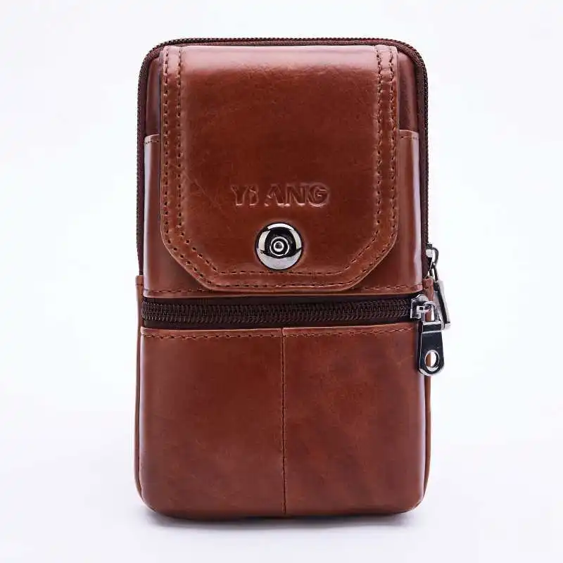 Новинка-Yiang натуральная кожа мини сумка через плечо Мужская поясная сумка Hip Bum кошелек ячейка/мобильный чехол для телефона Модель 5