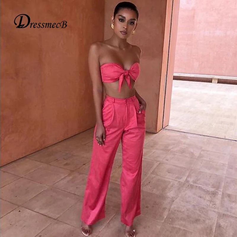 

DRESSMECB Pink Green Color Sexy Jumpsuit Women Off-shoulder Backless Long Bodysuit Lady Elegant Rompers Womens Jumpsuit