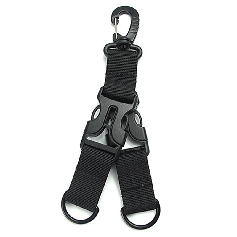 Outdoor Molle bing Backpack Clips Nylon Ribbon Buckle Attach Belt Clip Kit Carabiner Strap
