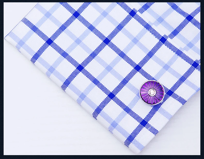 KFLK ювелирные изделия французская рубашка запонки для мужской бренд Кристалл Запонки Кнопка синий Высокое качество