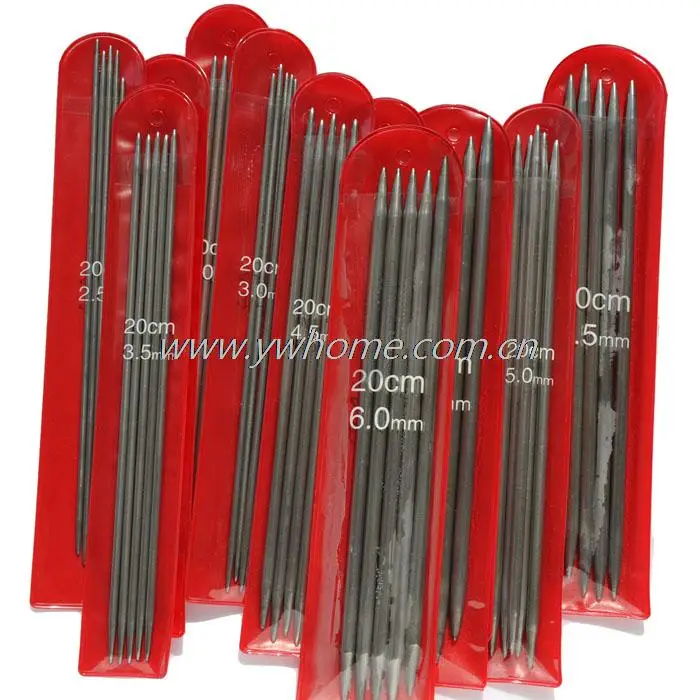 

New 11*5 PCS 11 sizes 20cm Double Point stainless steel Straight Knitting Needles Sweater Knitting Needles sets 2-6.5mm
