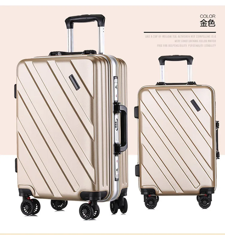 Новый Чемодан мешок, Алюминий рамка + PC чемодан на колесиках, 20 "дюймовый тележка для каюты, 24" дюймов универсальной колеса прочный Чехол