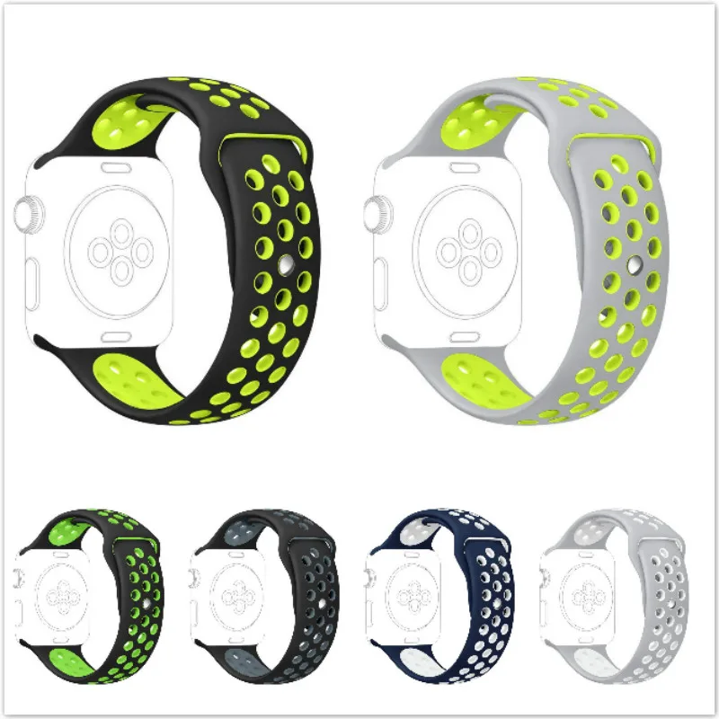 

Silicone Sports Band for Apple Watch Strap 38mm 42mm 1:1 Watchband for Apple Watch Series 1 Series 2