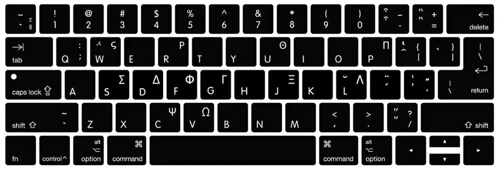 Clavier французский Датский Немецкий иврит Арабский Клавиатура кожаный силикон крышка клавиатуры для нового Macbook Pro 13 15 с сенсорной панелью - Цвет: Greek