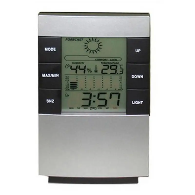 

LED Light Digital Calendar Thermometer Hygrometer Clock Calendar Temperature Humidity Tester Meter Desk Alarm Clock