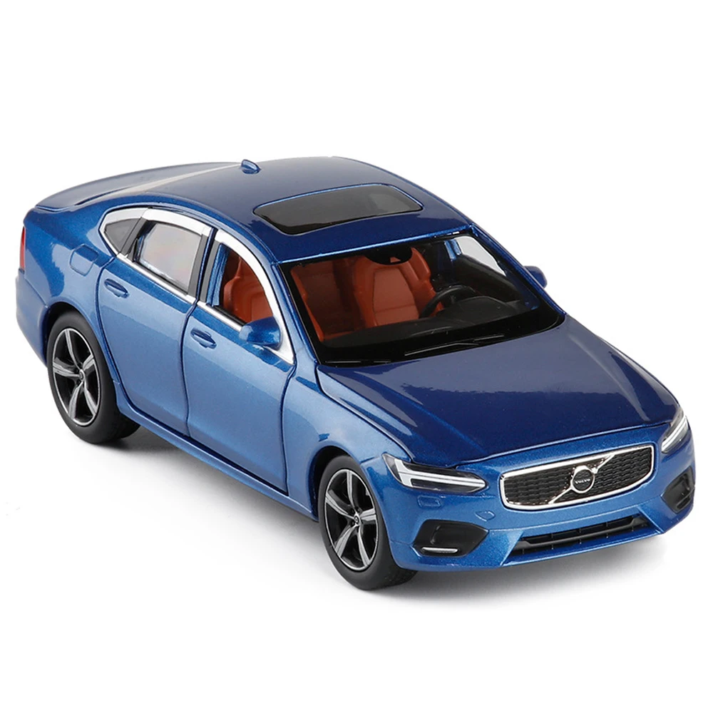 1:32 VOLVO S90 музыкальная с подсветкой машина литые игрушечные машинки модель автомобиля с горячим колесом двери автомобиля можно открыть игрушку - Цвет: Blue