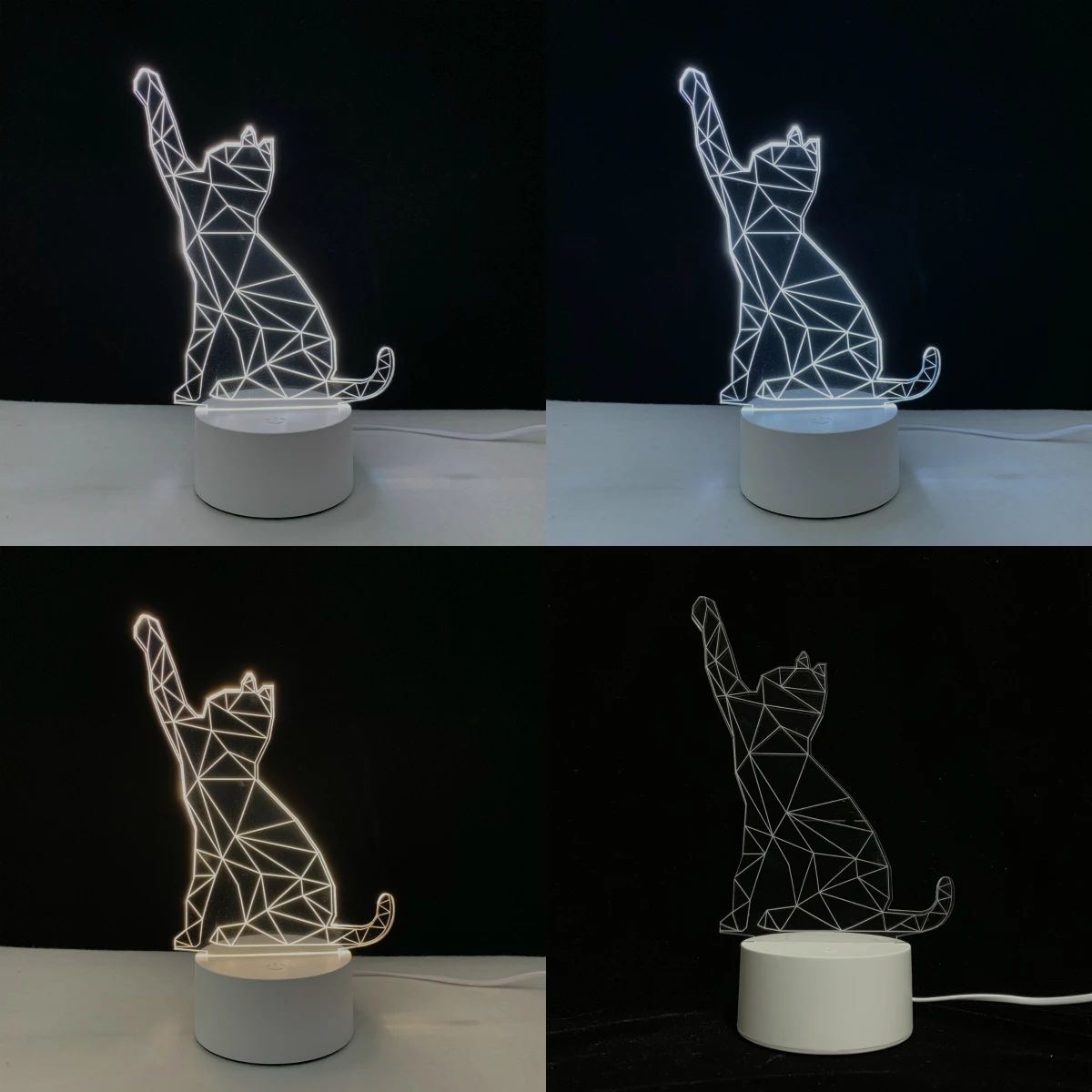 Kawaii Cat Новинка животные 3D лампа RGB LED USB настроение ночник гаджет реквизит для