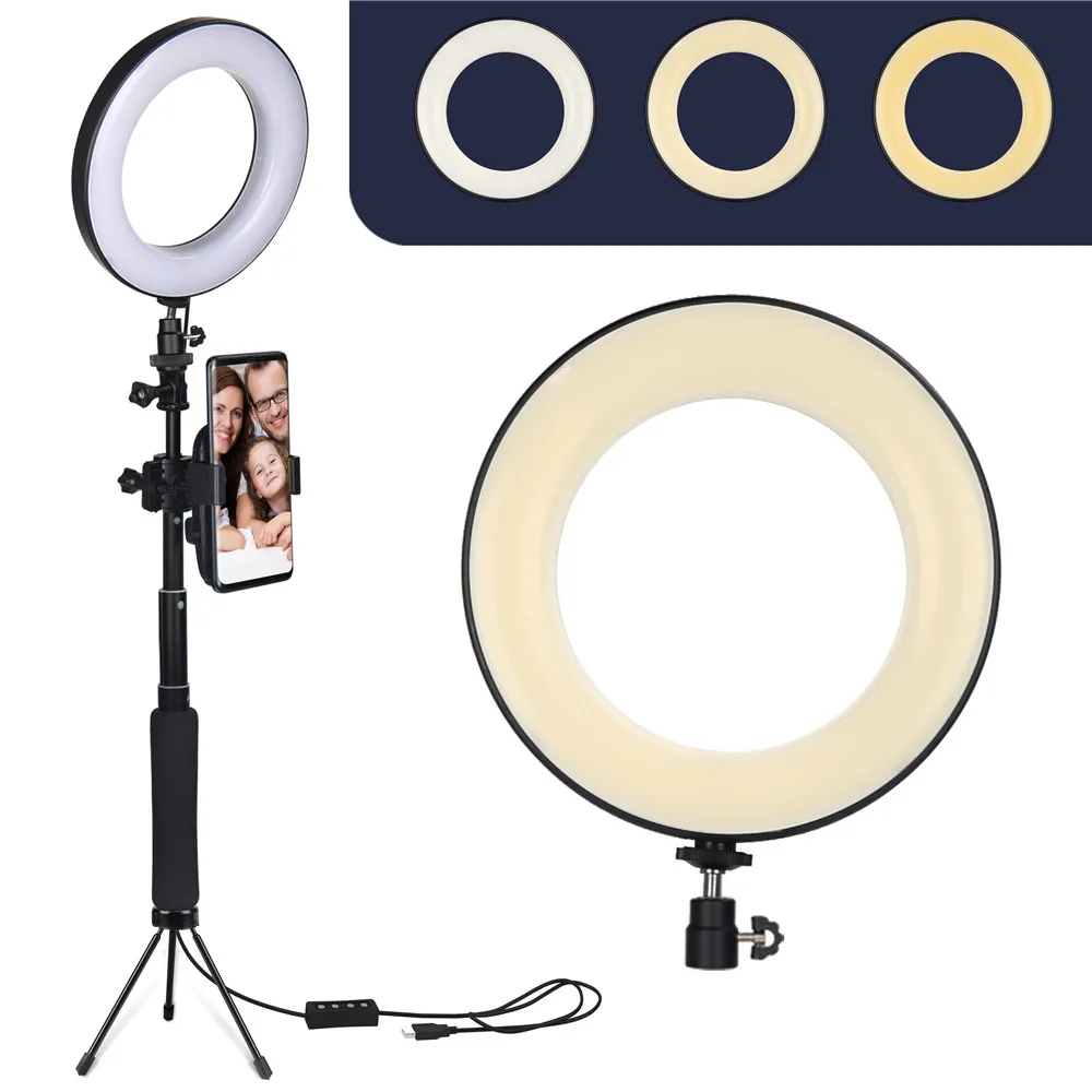 

KEBIDU Dimmable LED Ring Light 6 inch Camera Ringlight Tripod Stand Cell Phone Holder Photography Photo Video Studio Kit