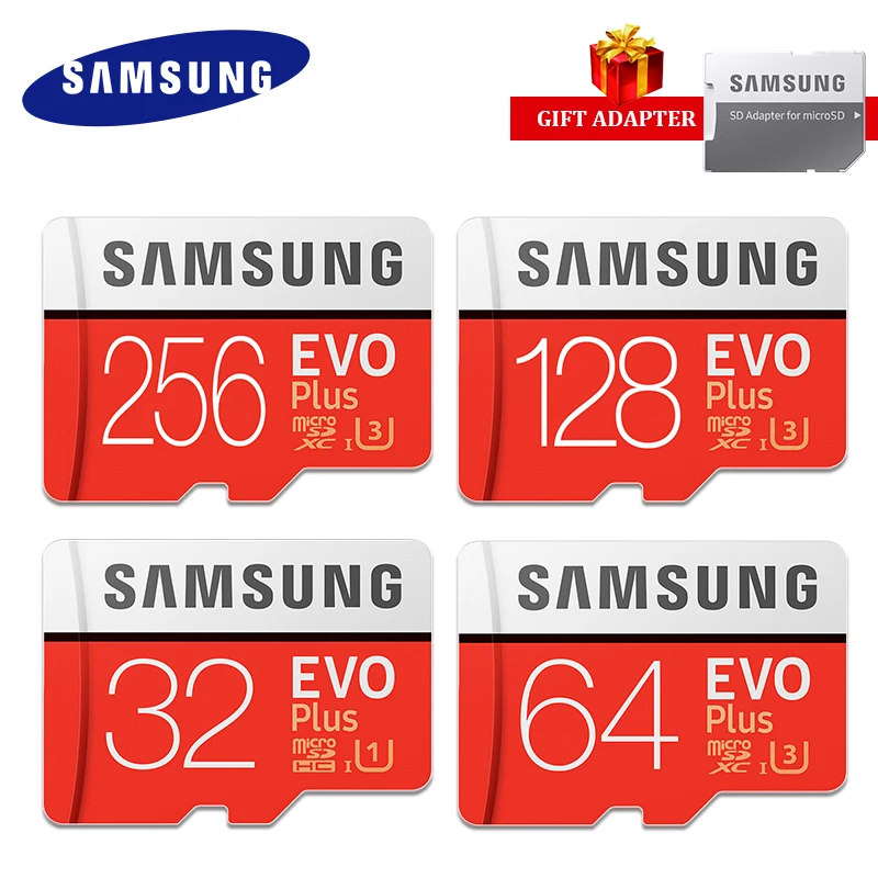 Samsung EVO+ карты памяти 64 Гб EVO plus UHS-3 128 ГБ 256 Гб класс 10 Micro SD карта 32 Гб microsd UHS-I TF карта Бесплатный подарок SD адаптер