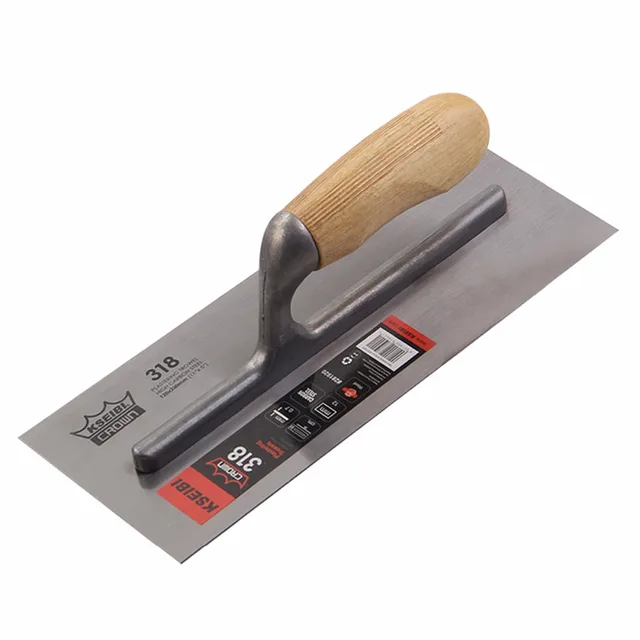 KSEIBI 28x12cm Plastering Finishing Trowel Steel Blade Wood Handle Flat