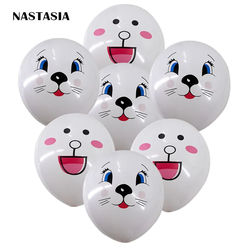 

NASTASIA Cartoon Balloon 12 Inch Cat/Rabbit Printing Balloon new toys Birthday Party supplies Latex balloons Good quality
