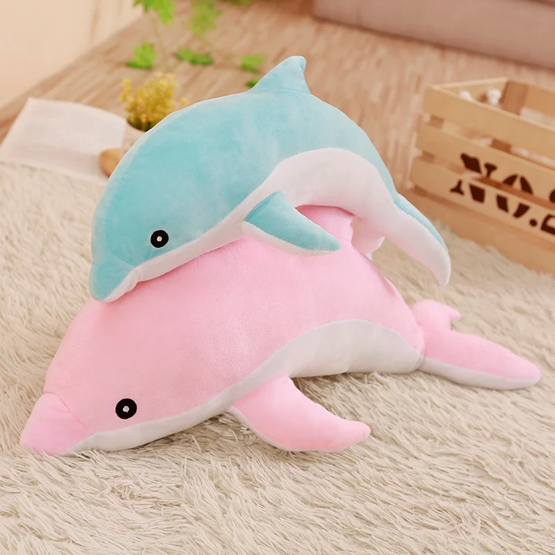 30-120 см Kawaii мягкая плюшевая игрушка Дельфин большой размер мягкая мультяшная Подушка с животным ворсом креативная для детей милая игрушка для девочек Рождественский подарок