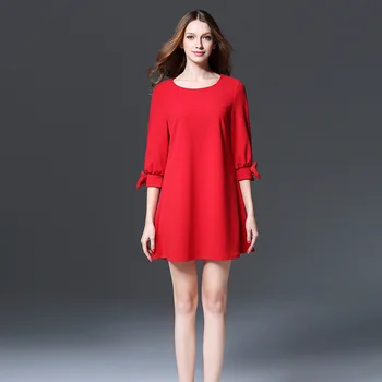 

Summer 2019 Mini Dress Sexy Bow O Neck Large size Women Fashion Three Quarter Night Club Body con Party Dresses Wholesale