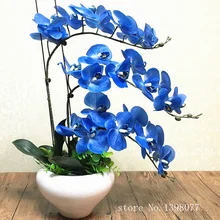 1 комплект синий фаленопсис расположение искусственный цветок высокое качество орхидея Настоящее прикосновение украшение дома цветочный художественный подарок