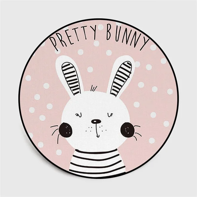Cute cartoon rabbit circular carpet children climb baby play mat