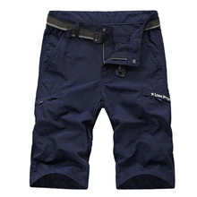 Nianjeep мужские шорты кэжуал большого размера тонкие летние водонепроницаемые черные Хаки на молнии мужские шорты Карго с поясом мужские шорты бренд