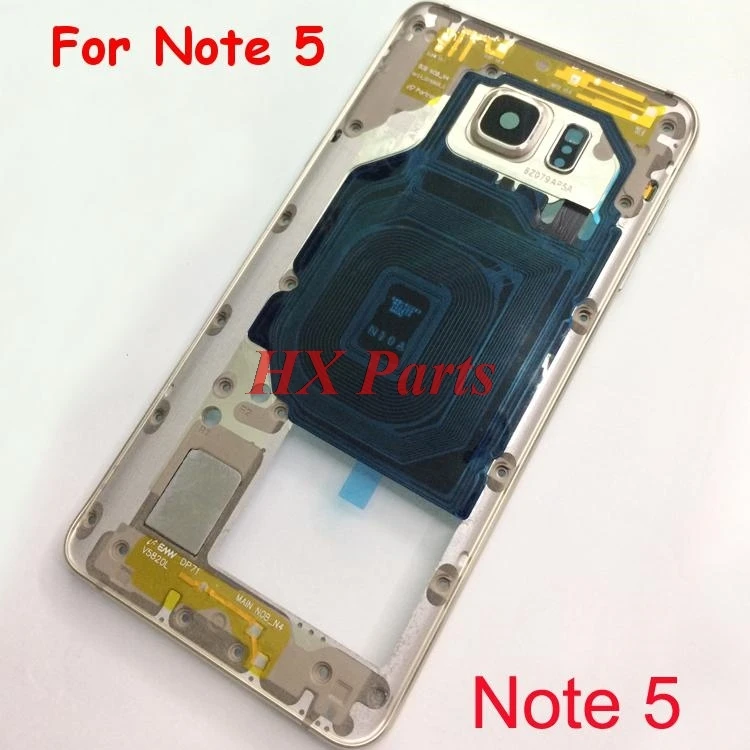 5 PCS For Samsung Galaxy Note 5 N920 Middle Frame Housing Bezel Front Chassis Frame With Side Buttons + Camera Glass Lens Parts 5 PCS For Samsung Galaxy Note 5 N920 Middle Frame Housing Bezel Front Chassis Frame With Side Buttons + Camera Glass Lens Parts