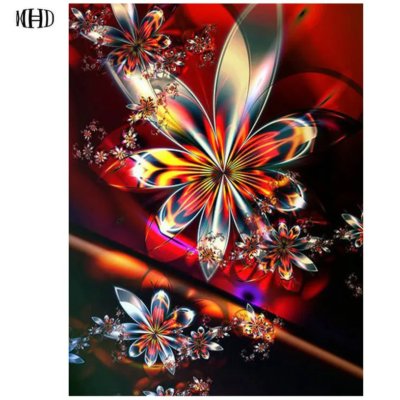 

New Flower Pattern Sticker 5d diy Diamond Painting Square & Circle Crystal Mosaic 3d Diamond Cross Stitch Thread Art