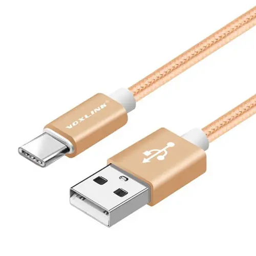 USB кабель TypeC VOXLINK 10 Упаковка нейлоновый плетеный кабель для быстрой зарядки для samsung Galaxy для htc 10 Macbook Xiaomi Mi8 A1 зарядный шнур - Цвет: gold