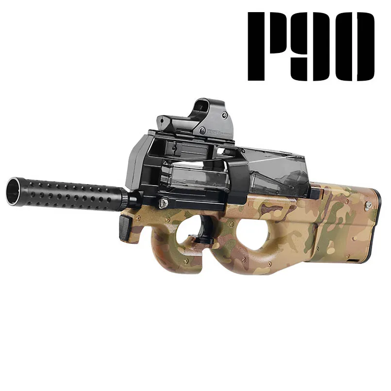 Электрический P90 игрушечный водный пистолет пули, Пейнтбол Снайпер пистолет граффити Live CS штурмовой Снайпер аксессуары для игр на улице игрушечное оружие для мальчиков, Детское пальто - Цвет: Khaki