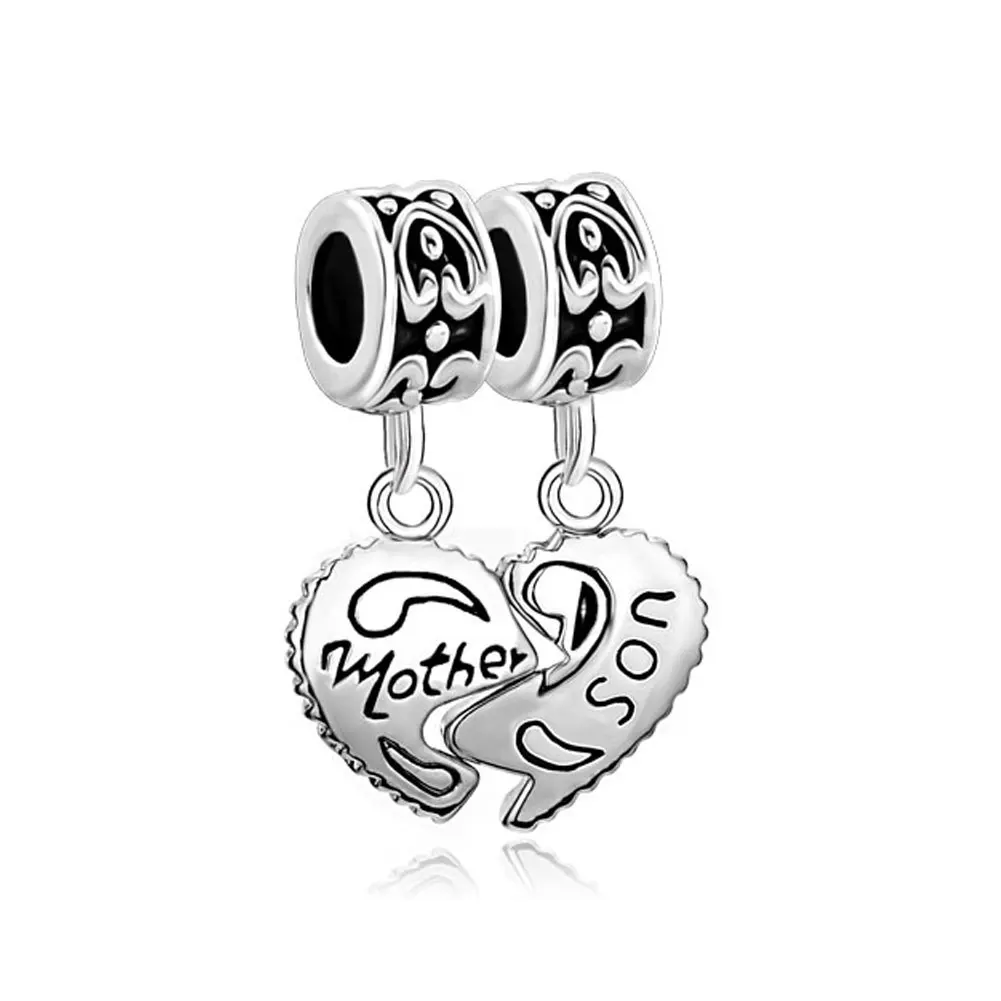 Fit Pandora Charm Bracelets Mother Son Charm Bracelets Heart Love Charm