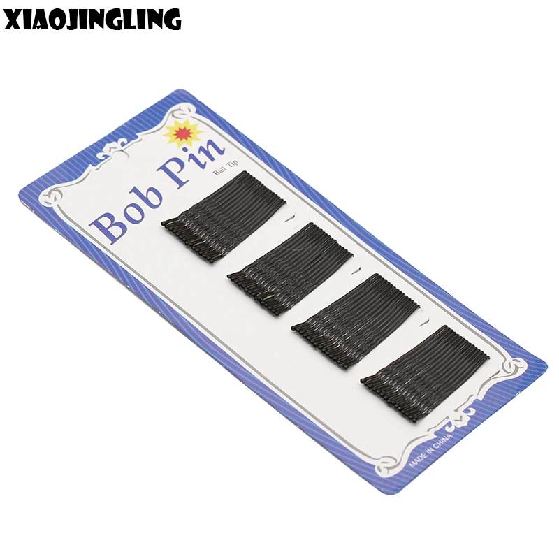 

XIAOJINGLING 64Pcs/set Black Bobby Pins Women Hair Accessories 4.5cm Bob Pin Girls Hair Clips Wave Hair Comb Wedding Jewelry