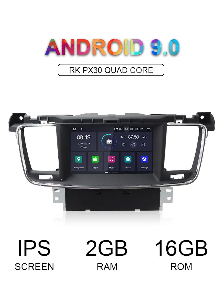 Clearance LJHANG Car DVD Player Android 9.0 For PEUGEOT 508 2011-2017 GPS Navigation 1 Din Car Radio Multimedia Wifi Stereo RDS Canbus IPS 1