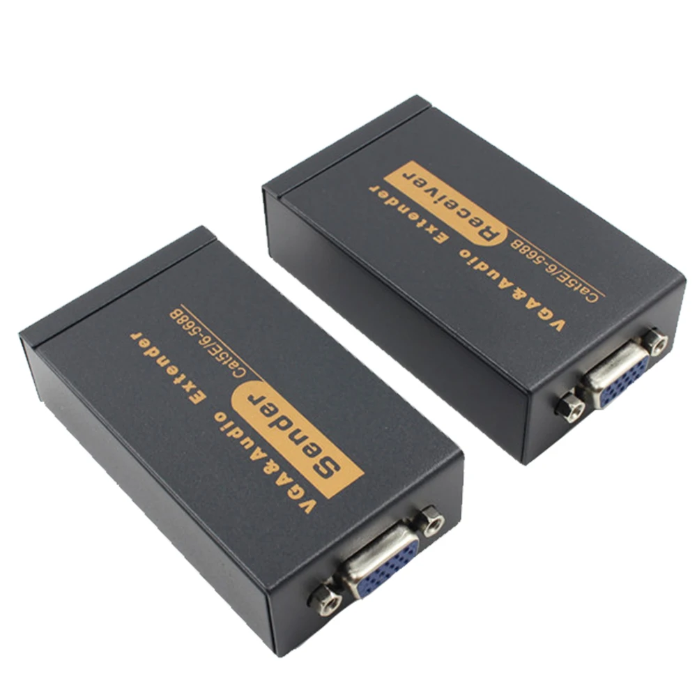 VGA Extender over cat5e/6 cable 1080P VGA Extender RJ45 with audio to ethernet RJ45 Converter up to 100M PC laptop