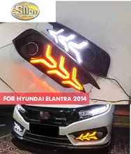 

For Honda Civic 10th 2016 2017 12V Car LED DRL Daytime Running Lights fog lamp with Flowing Turn Yellow Signal