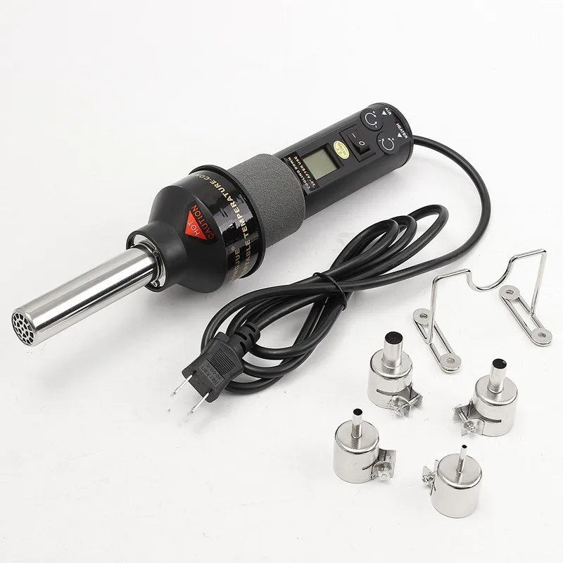 

110V 200W Degree LCD Soldering Station Hot Air ICs SMD Desolder Adjustable Electronic Heat With Nozzles And Bracket