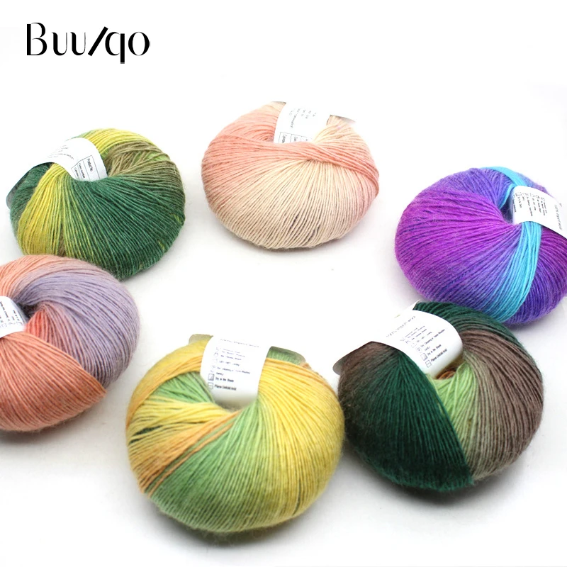 

2 Balls/lot Wool Yarn Hand Knitting Colorful Soft Baby Children Cashmere Wool Crochet Yarn For Knitting Accessories