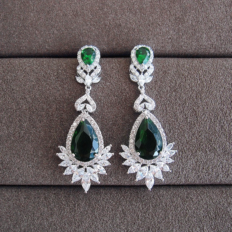 

Fashion AAA cubic zirconia,Classic water dripping stone with stone lace Earrings,women's accessaries,EC089