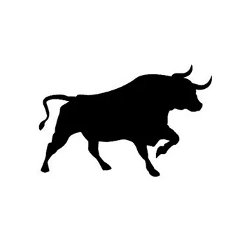 

16*10.4CM Interesting Vinyl Car Sticker Bull Silhouette Angry Animal Car Styling Decals Black/Silver C9-1597