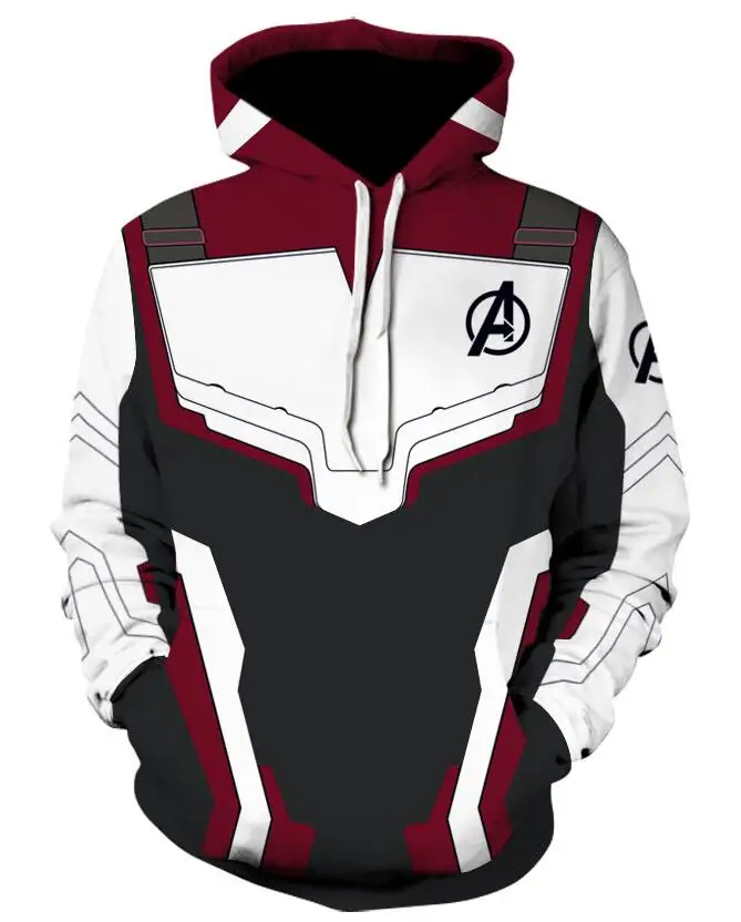 

Marvel The Avengers 4 Endgame Quantum Realm Cosplay Costume Hoodies Men Hooded Avengers Zipper End Game Sweatshirt Jacket
