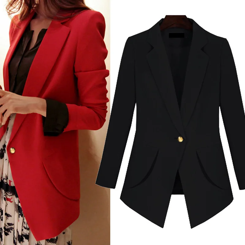 Black Blazer Jackets for Women Suit 2019 Spring Fashion Work Style Suit