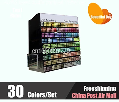 

New Arrival !! Double points alcohol based sketch art Marker Pen,30 colors set with free bag!!